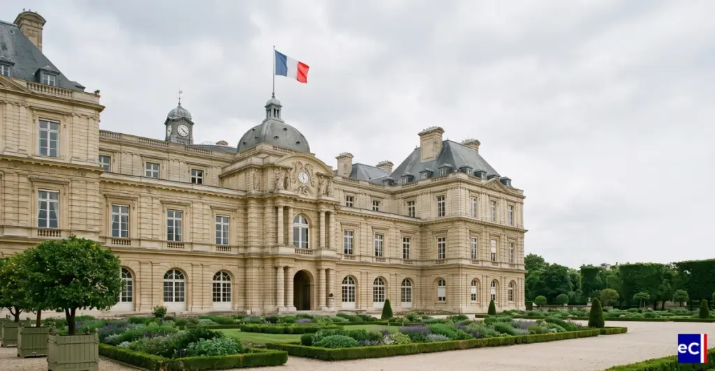 Le Palais du Luxembourg, bâtiment officiel abritant le Sénat français.