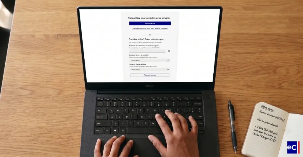 Création d'un compte sur le site de l'ANEF.